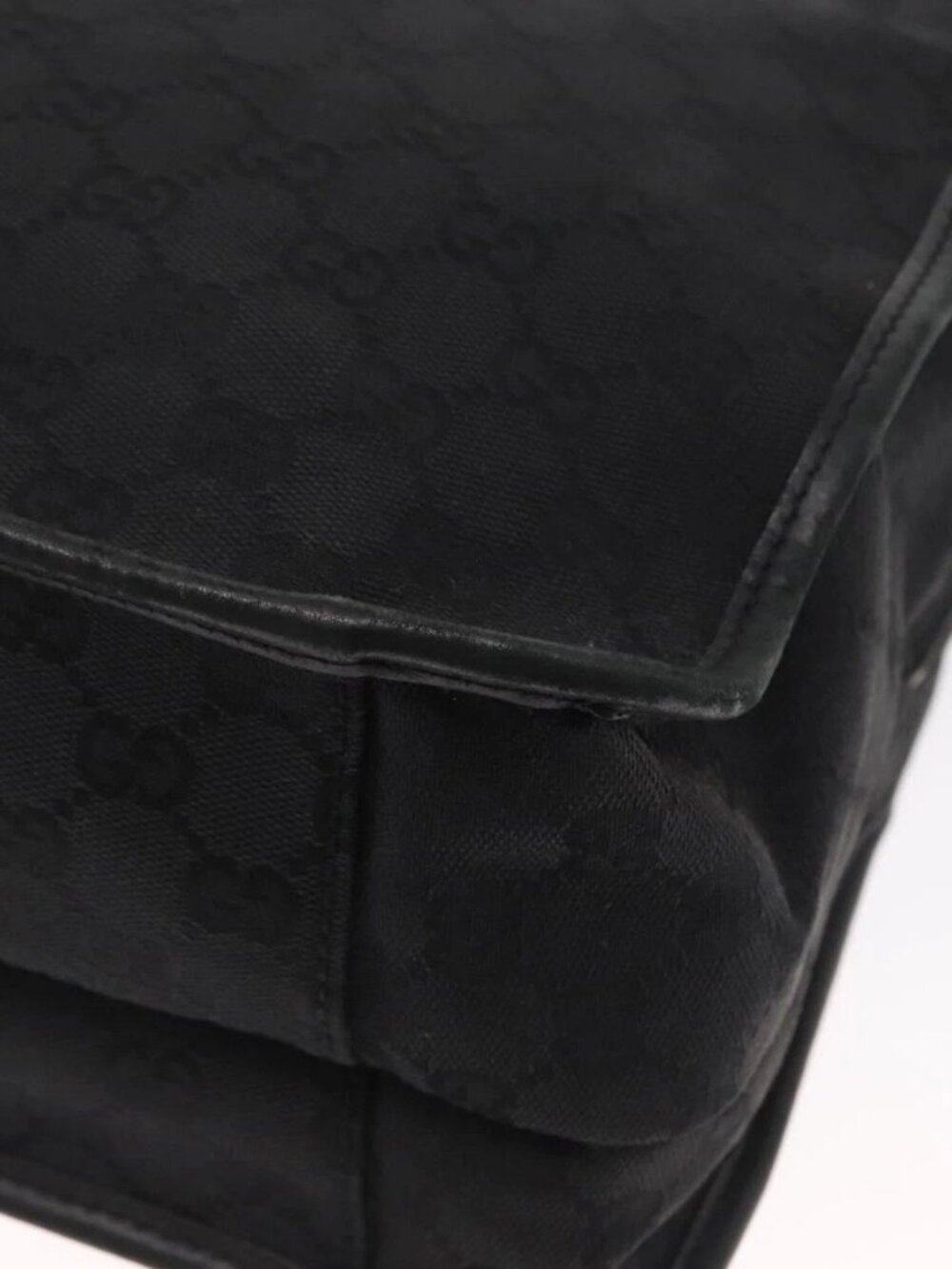 GUCCI GG Canvas Shoulder Bag Black Silver Auth ka1463 - Picture 5 of 16